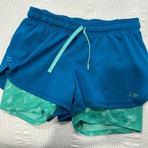 Champion women’s athletic / running shorts - teal, blue, turquoise. size M